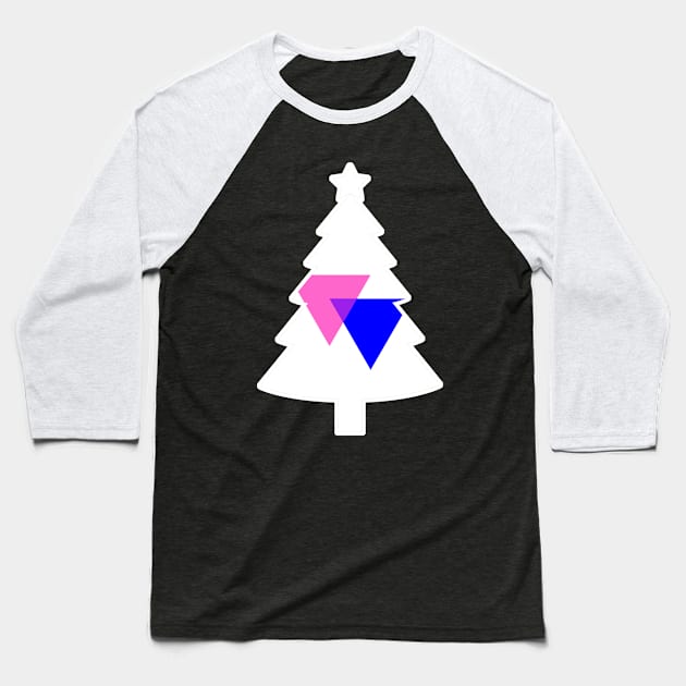 Christmas Tree LGBT Flag Bisexual-Triangles Baseball T-Shirt by aaallsmiles